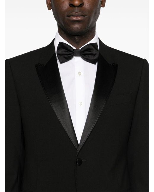 Emporio Armani Black Single-breasted Virgin Wool-blend Suit for men