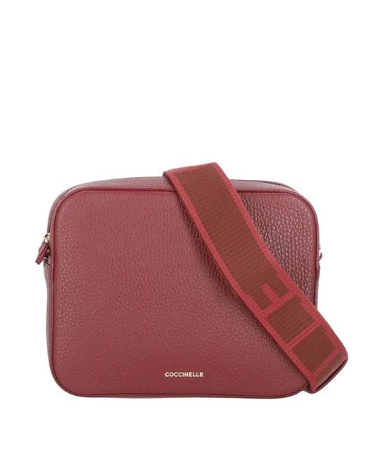 Coccinelle Red Small Tebe Crossbody Bag