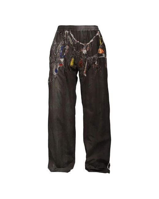 Doublet Black Embroidered Track Pants for men