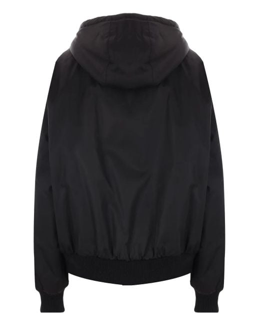 Prada Black Re-Nylon Triangle-Logo Hooded Jacket for men