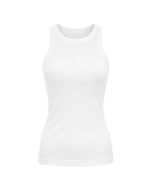 Velvet White Ribbed Tank Top