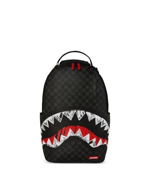 Sprayground Black Scribble Shark Backpack for men
