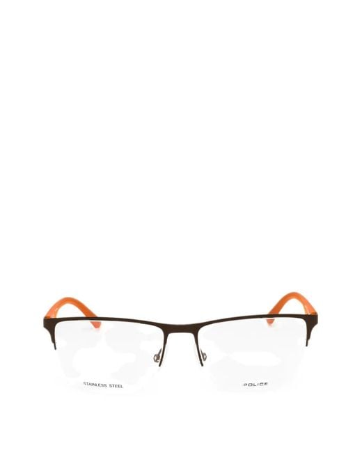 Police White Rectangle-Frame Glasses for men