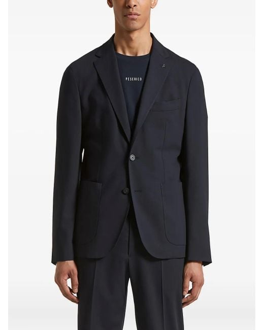 Peserico Blue Patch-Pocket Blazer for men
