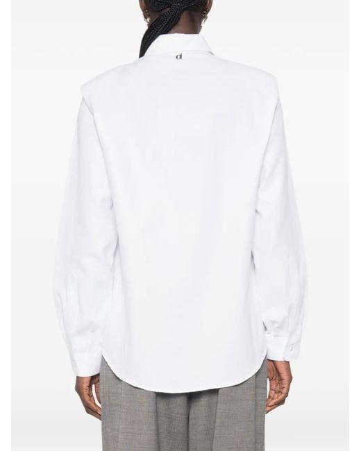 Dixie Blouse Met Schoudervullingen in het White