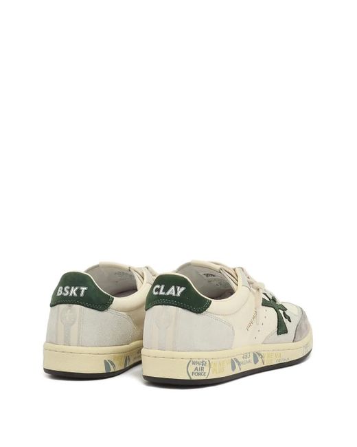 Premiata White Clay Low-Top Sneakers for men