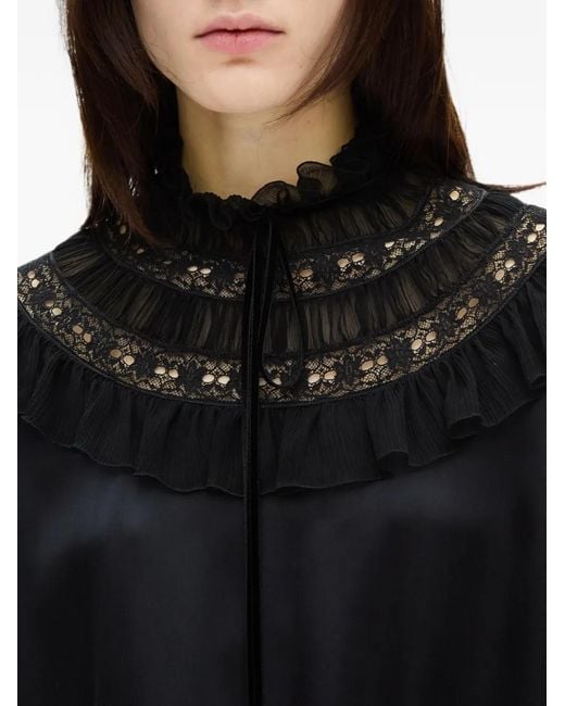 Ann Demeulemeester Black Armida Ruffle-Collar Mini Dress