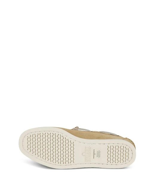Sebago White Portland Suede Boat Shoes