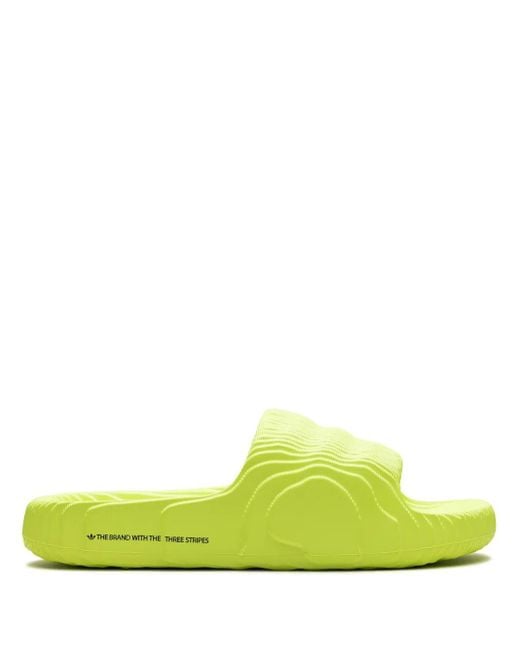 Adidas Green Adilette 22 "Solar" Slides