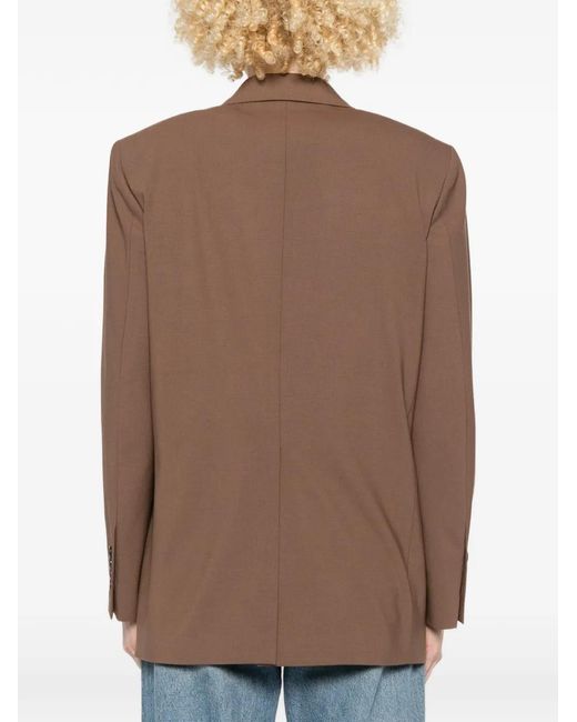 Lardini Brown Button-Fastening Flap-Pocket Blazer