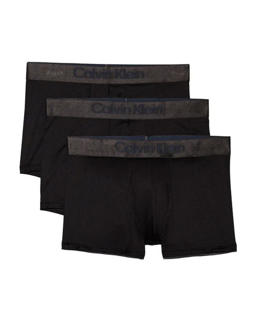 Calvin Klein Black Logo-Waistband Boxers (Pack Of Three) for men