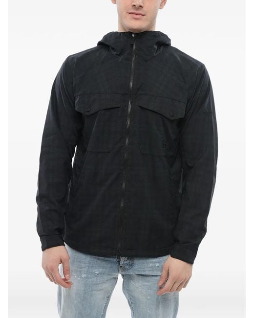 Woolrich Black Mesh Hooded Jacket for men