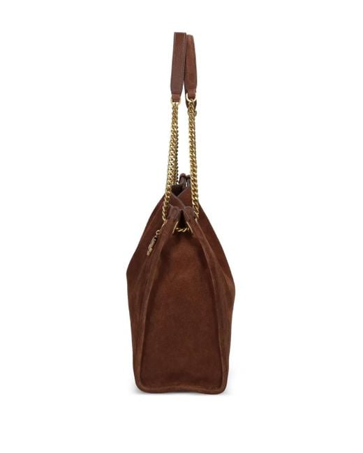 Ralph Lauren チェーンストラップ スエードハンドバッグ Brown
