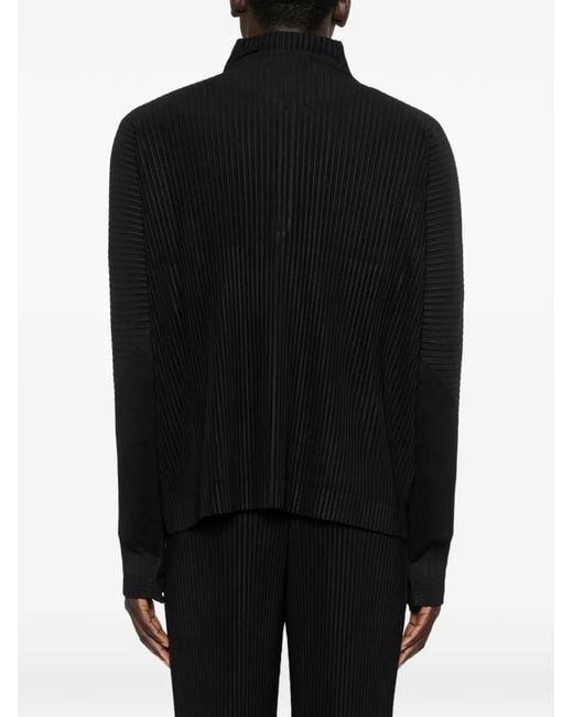 Homme Plissé Issey Miyake Black Veste Zippée March À Design Plissé for men