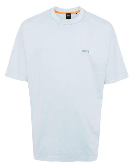 Boss T-shirt Met Geborduurd Logo in het White voor heren