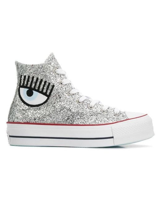 Baskets montantes CF x Converse Chiara Ferragni en coloris Gris | Lyst