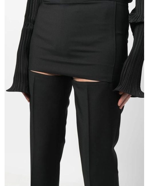 Givenchy Black Skirt-Detail Slit Trousers