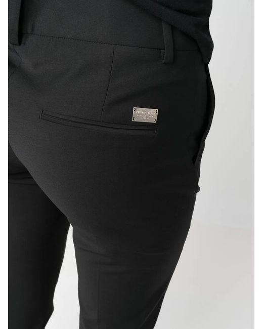 Philipp Plein Black Tapered Wool-Blend Trousers