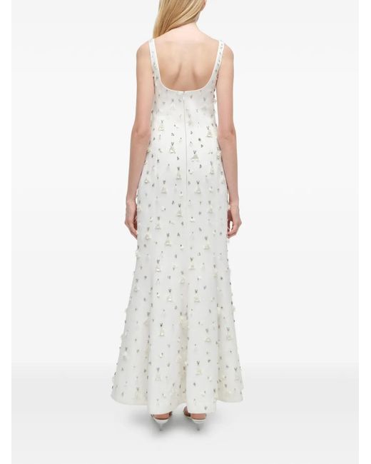 Jonathan Simkhai White Briella Embellished Midi Party Gown