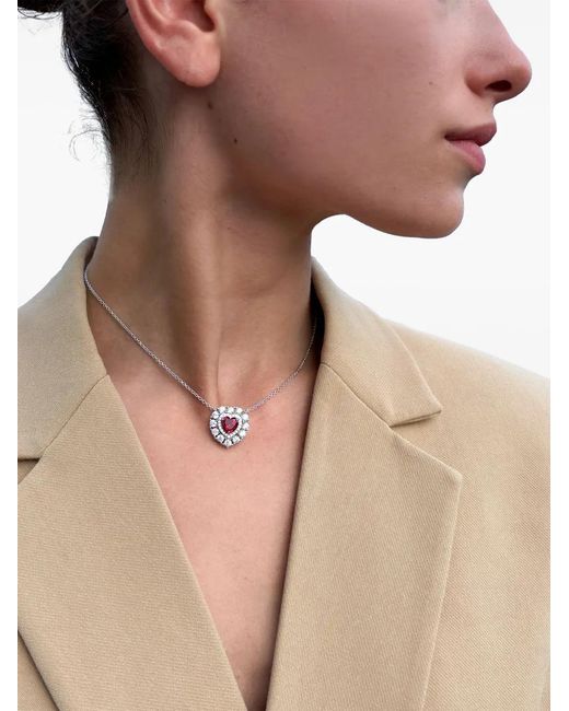 Juwelina Paris White Ember Ruby Necklace
