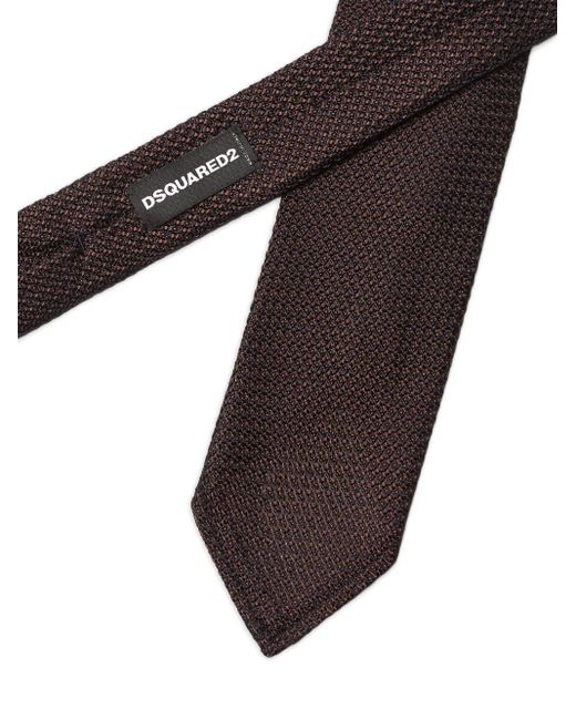 DSquared² White Textured-Jacquard Tie for men