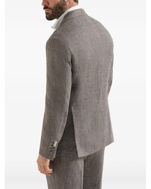 Brunello Cucinelli Gray Houndstooth Blazer for men