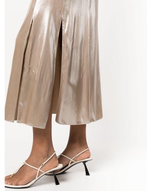 Peserico Natural Laminated-twill Midi Skirt