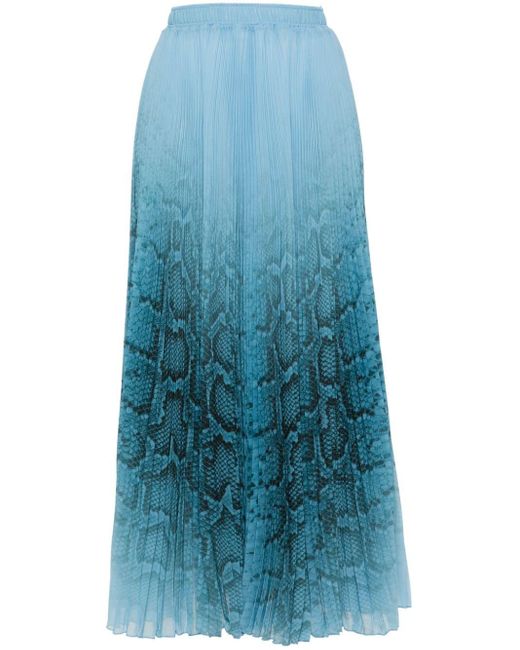 Falda plisada con motivo de serpiente Ermanno Scervino de color Blue