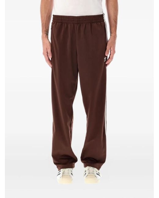 Adidas Red Firebird Three-Stripe Track Pants for men