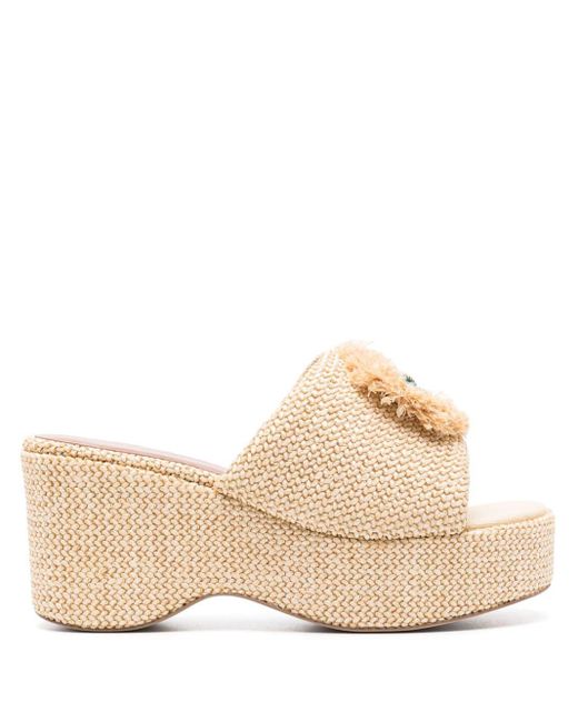 Kurt Geiger Natural Kensington 80Mm Wedge Mules