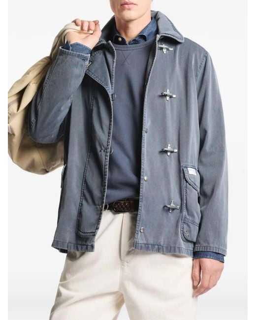 Fay Blue Toggle Collared Jacket for men