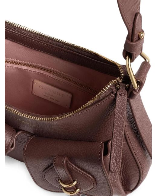 Coccinelle Brown Small Mavery Pocket Shoulder Bag