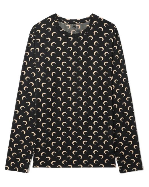 MARINE SERRE Black Moon Crewneck Top for men