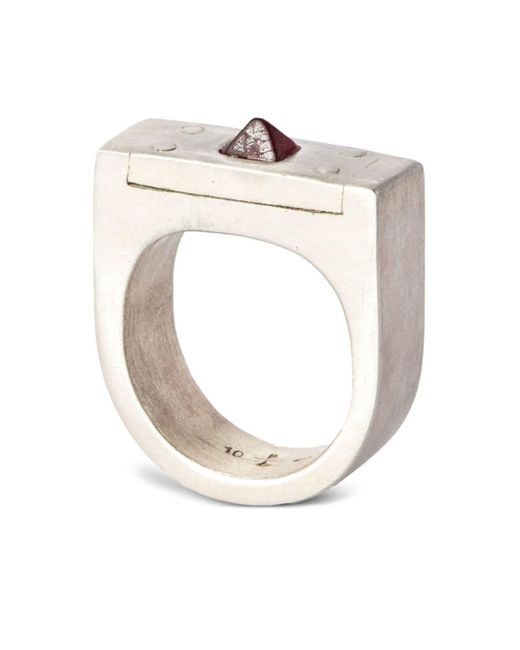 Parts Of 4 White Plate Gemstone-embellished Ring