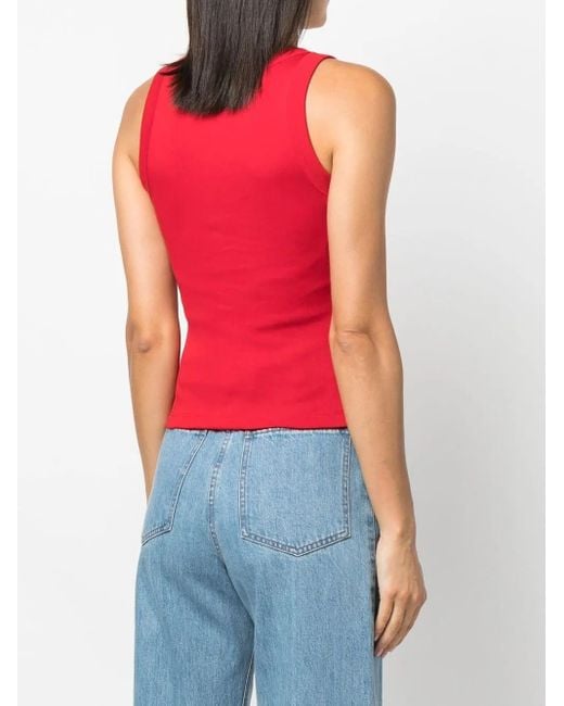 Styland Red Slim-Cut Tank Top