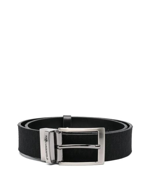 メンズ Karl Lagerfeld リバーシブル ベルト Black