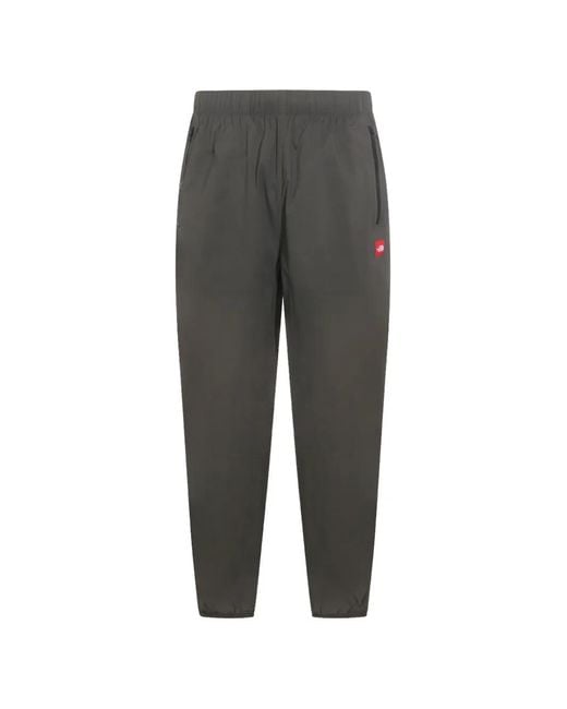 The North Face Gray Zip Logo-Patch Trousers for men