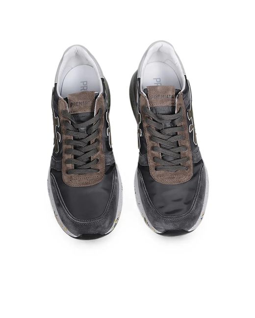 Premiata White Mick Logo-Patch Sneakers for men