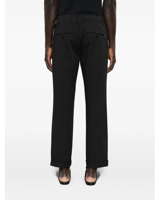 Dondup Black Cuffed Trousers for men