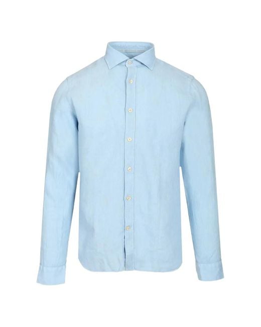Al Duca D'aosta Blue Linen Shirt for men