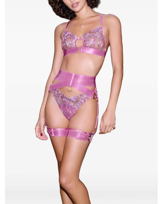 Bordelle Pink Melusina Strap-Ring Garters (Set Of Two)