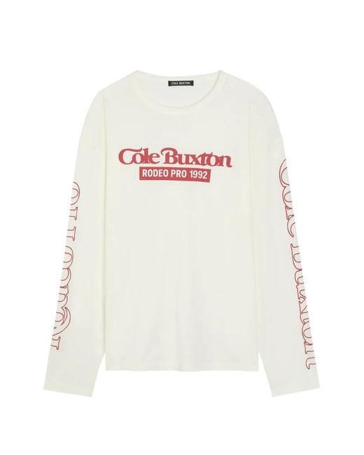 Cole Buxton White Rodeo Logo-Print Long-Sleeve T-Shirt for men