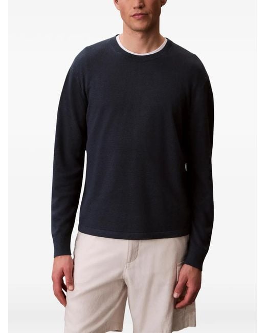 Calvin Klein Blue Merino Wool Jumper for men