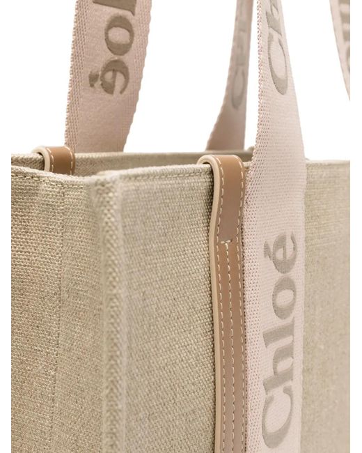 Chloé Natural Medium Woody Tote Bag