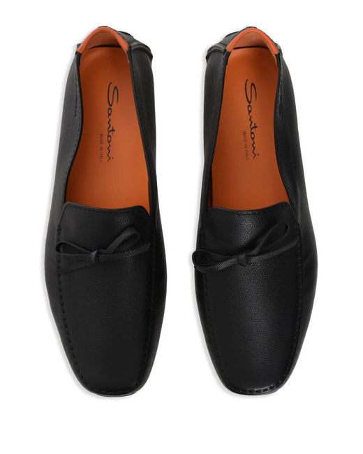 Santoni Black Havana Loafers for men