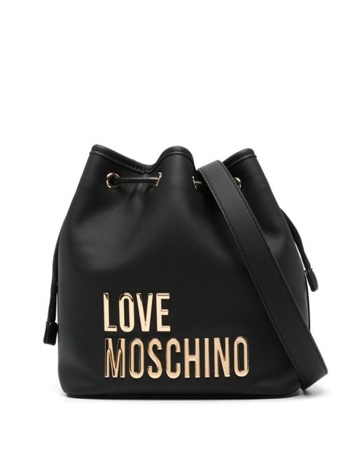 Love Moschino Black Logo-lettering Bucket Bag