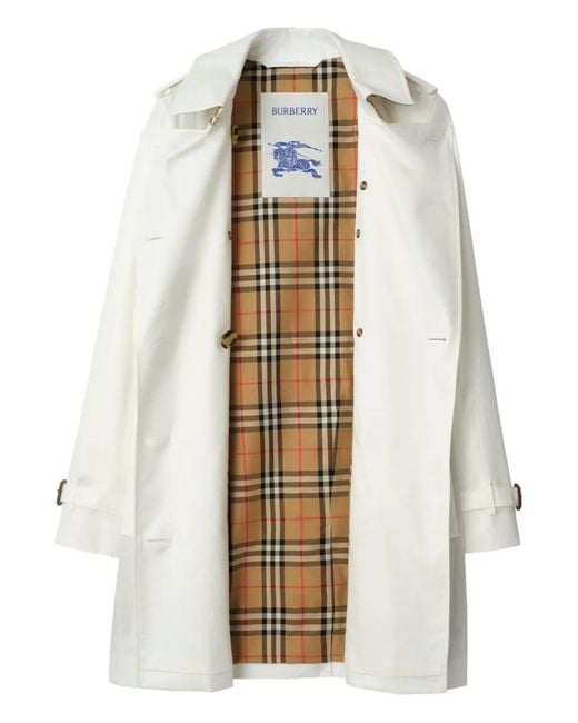 Burberry White Double-Breasted Trench Coat