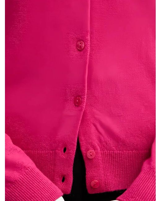 Benetton Pink Button-Down Long-Sleeve Wool Cardigan