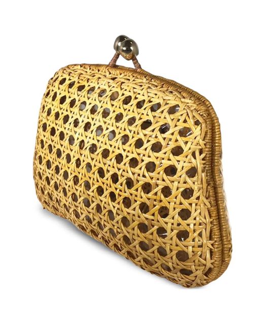 Serpui Metallic Blair Beaded-Strap Clutch Bag