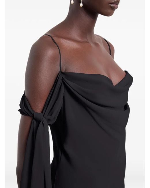 Nina Ricci Black Ruffled Silk Dress